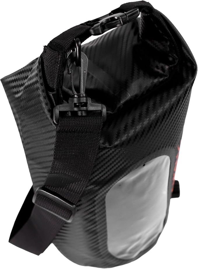 YakAttack 5L Roll-Top Drybag with Air Valve - Black Carbon | Waterproof Marine Dry Bag for Kayaking Boating &amp Paddleboarding | Heavy Duty Small Drybag for Gear Protection | Compact Kayak Storage