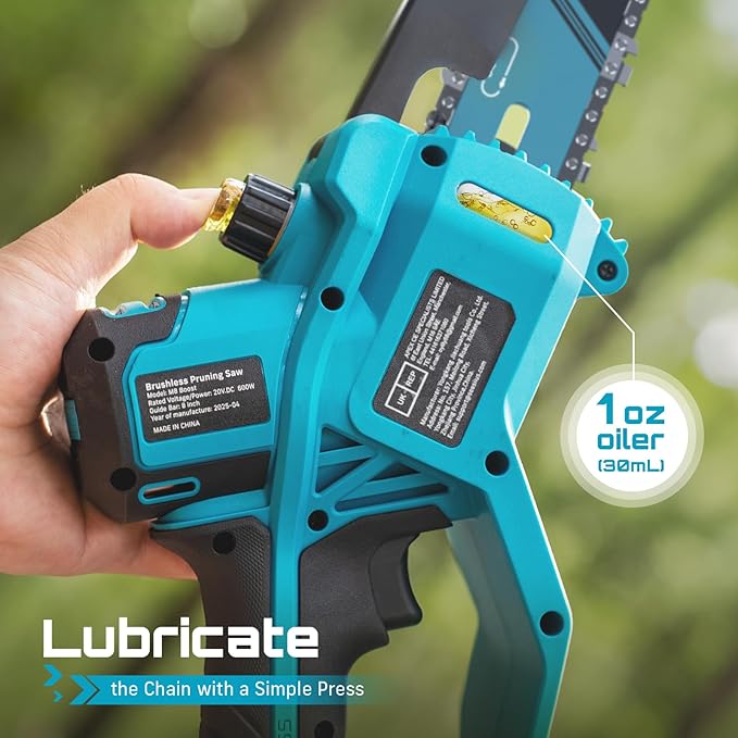 SEESII Flagship 8-Inch Cordless Mini Chainsaw 2026 Upgraded Brushless Motor Electric Chainsaw with 2×4000mAh Batteries Tool-Free Chain Tension &amp Oiler Handheld Saw for Fast Tree Branch Cutting