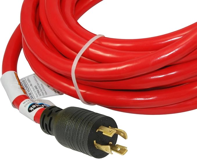 Conntek 20501 Generator Power Cord 25-Foot 20 Amp 125/250 Volt 4 Prong Male Plug To 15/20 Amp Female Connector