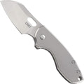 CRKT Pilar EDC Folding Pocket Knife: Compact Everyday Carry Satin Blade with Finger Choil Thumb Slot Open Frame Lock Stainless Handle Reversible Pocket Clip 5311