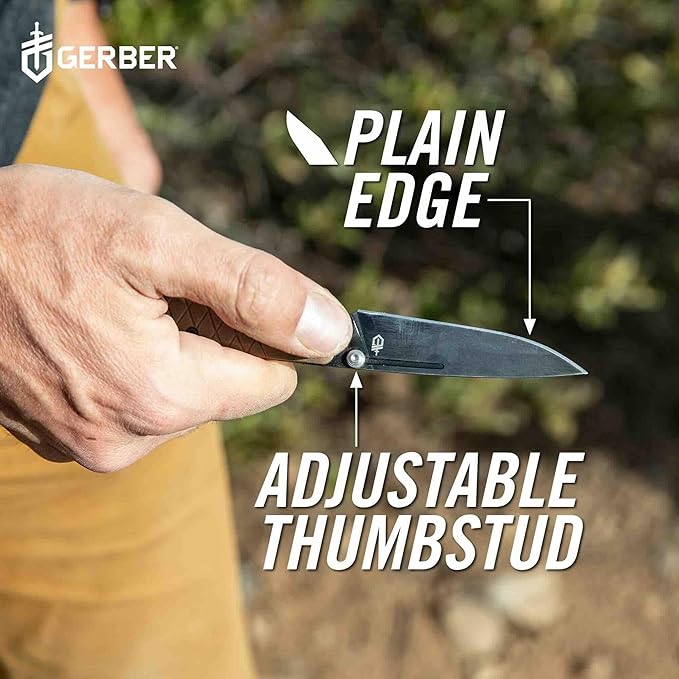 Gerber Gear Zilch Pocket Knife with 3.1 Plain Edge Blade Folding Knife with Clip Lightweight EDC Gear and Equipment