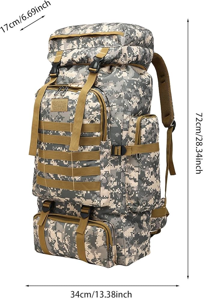 Assault Pack Rucksack – Heavy Duty Bag 600D Oxford Fabric Abrasion Tear Resistant Construction Spacious Organized Storage | Perfect for Outdoor Adventure Travel Mountaineering Field Survival