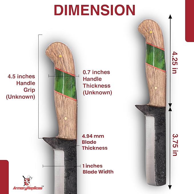 Armory Replicas™ Japanese Style Kitchen Knife Full Tang Veggie Chop Nakiri Knife - Indoor &amp Outdoor Food Prep Camping Cooking Kitchen
