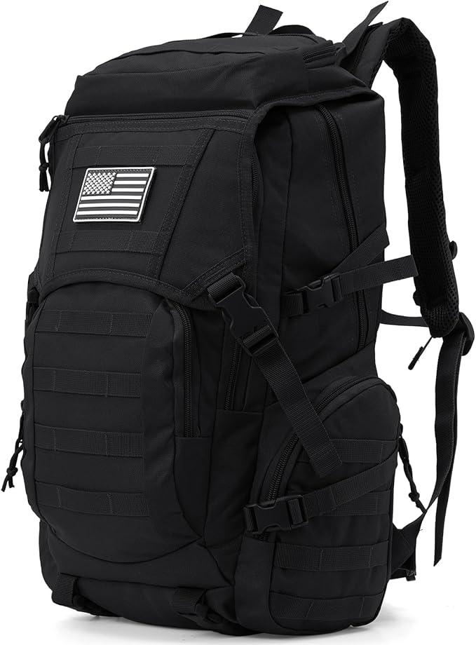 35L Military Tactical Backpack for Men Water Resistant Assault Pack for Women Black Molle Daypack 3 Day Bug Out Bag Rucksack for TrekkingCamping Survival EDC