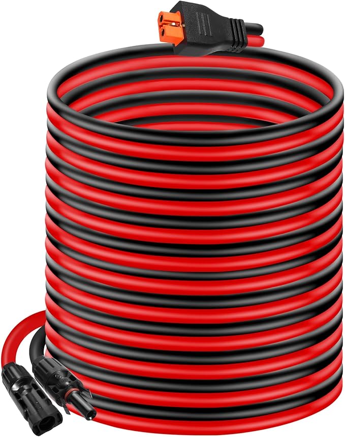 10AWG Tinned Copper Wire XT60i to Solar Panel Connector Extension Cable 35FT – Heavy-Duty Solar to XT60i Cable for RC Batteries Drones Solar Power Systems and Renewable Energy Applications