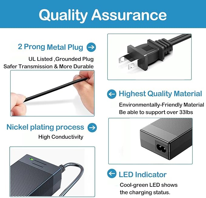 65W AC/DC Adapter Compatible with GRECELL T300 Portable Power Station 300W (Peak 600W) GRECELL 288Wh Solar Generator Replacement 60W Power Supply Cable Charger Plug Model FJ-SW20171504000D