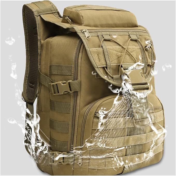40L Hiking Backpack Military Tactical Backpack Army Assault Bag Waterproof Outdoor Sports Camping Travel Rucksack (Black)