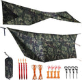 Onewind 12×10 ft Camo Camping Tarp Billow Tarp Shelter Lightweight Waterproof Hammock Rainfly for Stealth Camping Army Military Bushcraft Easy to Setup with Tent Pegs and Guyline Camouflage