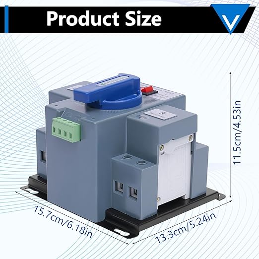 110V Generator Transfer Switch Dual Power Automatic Generlink Transfer Switch ATS Changeover Switch 50HZ/60HZ(2P 63A)