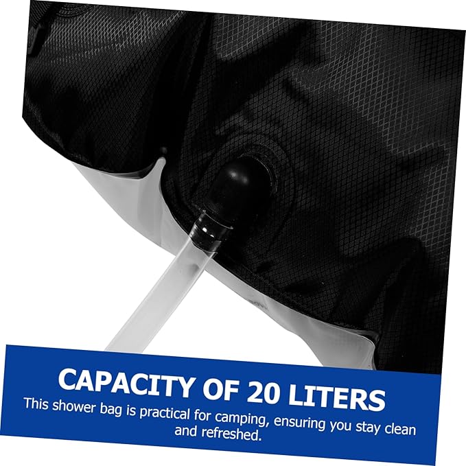 YARNOW Solar Shower Bag 20l Camping Portable Outdoor Bathing Kit with Removable Hose Switchable Shower Head