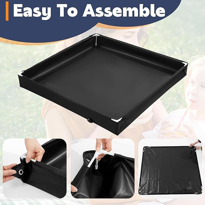 Shower Pan Drain Durable – Lightweight Portable Folding Base Portable Floor Standing Bath Drainage System Outdoor Bathroom Supplies RV Hiking | RV Hiking Awning Camping Tent Premium
