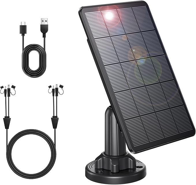 Trail Camera Solar Panel 12V/6V Solar Panel with 4000mAh 3W Solar Battery Kit Compatible with Hunting Game Camera IP66 Waterproof Hunting Accessory Trail Cam