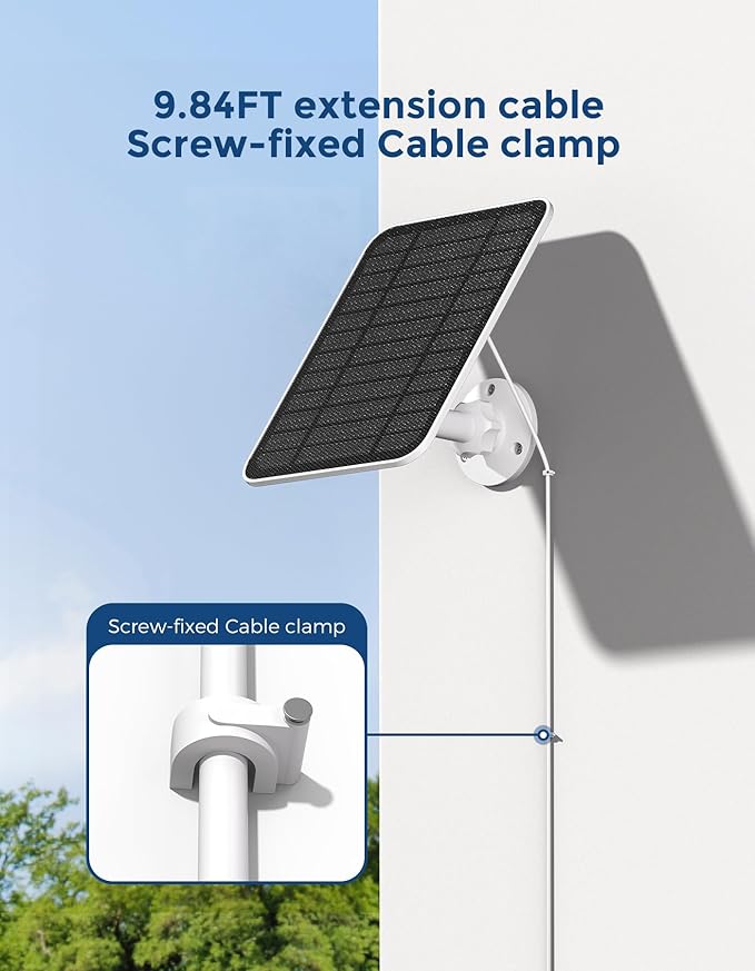 Solar Panel for Arlo Camera Arlo Solar Panel Charger with Built-in 2000mAh BatteryCompatible with Essential SeriesGo 2Pro 3/4/5S/6/6 XLUltra SeriesWireless FloodlightsEasy Install(2025 Release)