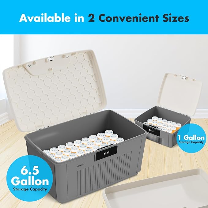 SereneLife Lockable Storage Container Bin 8.5 Gallon Capacity Heavy Duty Storage Box with Combination Lock Gray