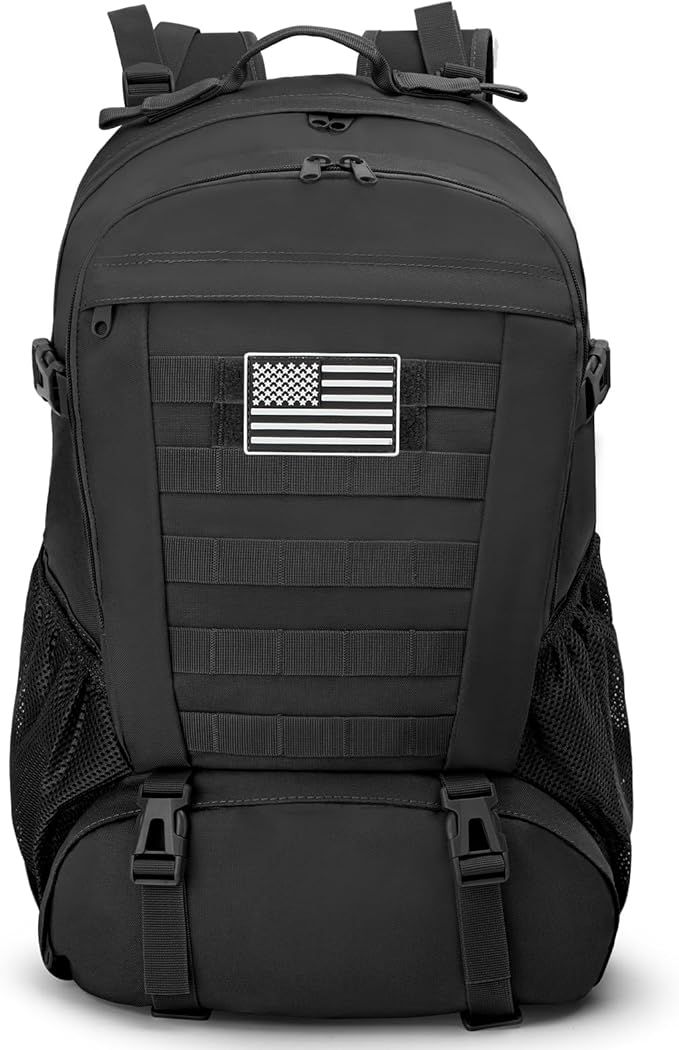 Jueachy Tactical Backpack for Men Hiking Day Pack Molle Military Rucksack Waterproof 30L EDC Bag with USA Flag Patch