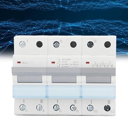 Manual Transfer Switch RV 3P 400VAC Single Side Interlock Circuit Breaker 35mm DIN Rail Mounting (125A)