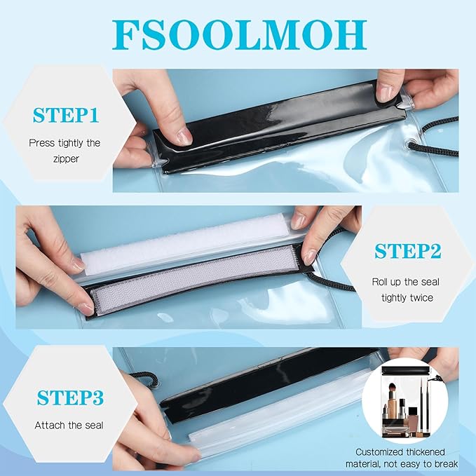 Dansydaisy 15 Pack Clear Waterproof Bags Water Tight Pouch Holder 3 Sizes Dry Bags Boating Waterproof Cases Sealable Phone Pouch Compatible with Iphone Ipad Maps Camera Document Holder Kayaking