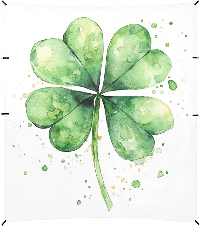 ALAZA Watercolor Green Clover Saint Patrick Holiday Beach Tent Sun Shelter Portable Canopy Sunshade for Outdoor Camping Picnics Backyard Fun 10x9 ft