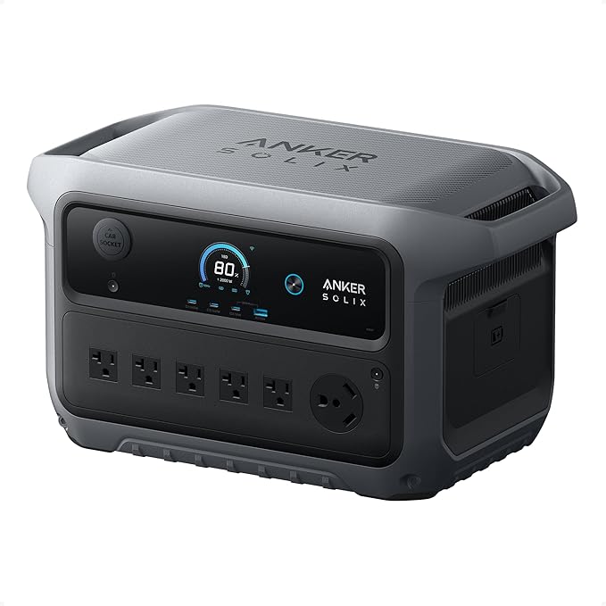 Anker SOLIX C2000 Gen 2 Portable Power Station 2400W (Peak 4000W) Solar Generator Full Charge in 58 Min 2048wh LiFePO4 Battery for Home Backup Power Outages and Camping (Optional Solar Panel)