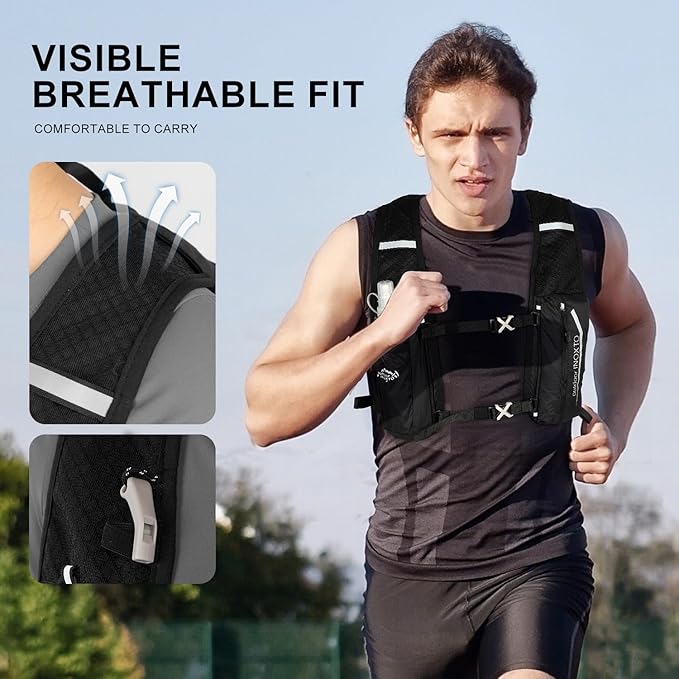 INOXTO Running Hydration Vest BackpackLightweight Insulated Pack with 1.5L Water Bladder Bag Daypack for Hiking Trail Running Cycling Race Marathon for Women Men