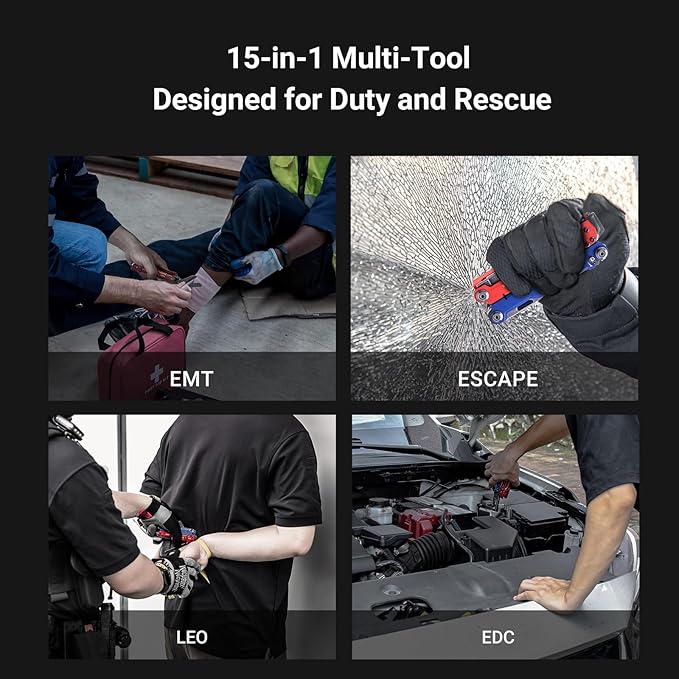 NEXTORCH PIONEER MT20 15-IN-1 Multi-tools Full-SizeVersatile Multi-tool Set with Scissors Needle Nose Pliers Pocket Clip Multi-tool (with Glass-breaker and Cuff key)