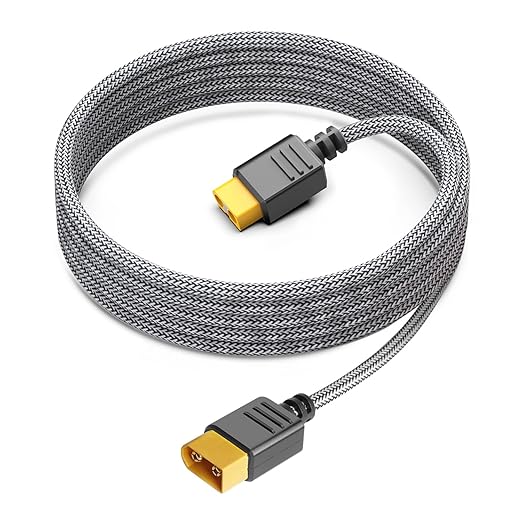 XT60 Extension Cable for ECOFLOW Delta River 3 2 Plus Pro Mini BLUETTI Anker SOLIX Series Portable Power Station Solar Generator RC Battery XT60 Female to Male Connector 10FT 3M 16AWG Nylon Wire Cord