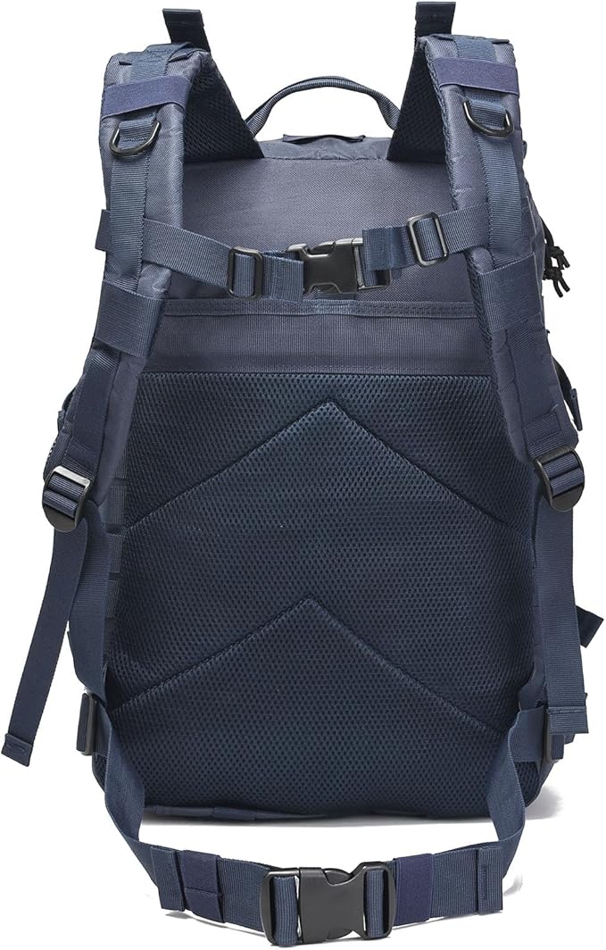 Tactical Backpack for Men 45L Military Gym Backpacks Large 3-Day Assault Pack Bug Out Bag MOLLE Daypack for Rucking Fishing Camping (Blue Dark)