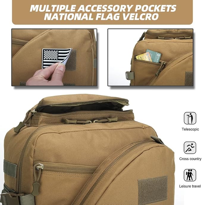 Lovelinks21 Hiking Trekking Rucksack Military Hiking Backpack 3 Day Molle Assault Pack Waterproof EDC Bag for Outdoor