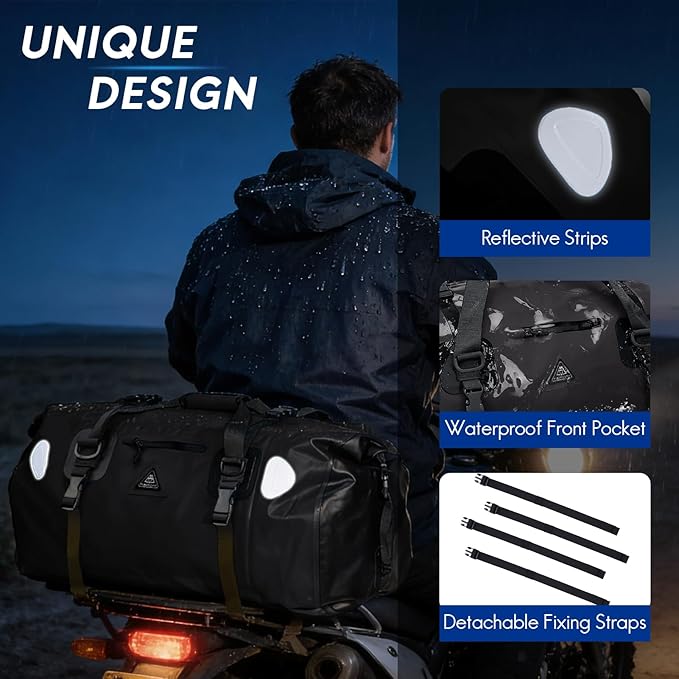 Haimont Waterproof Duffel Bag Roll-top Dry Duffel Bag with Quick-fixed Straps for Motorcycling Rafting Boating SUP Kayaking Travel 50L/70L