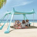 Gardentime Beach Tent Canopy with 8 Sandbags 4 Aluminum Poles Pop Up Portable Camping Sun Shelter Easy Set Up with 2 Sand Shovel Ground Pegs Carrying Bag for Outdoor BeachPicnic Fishing