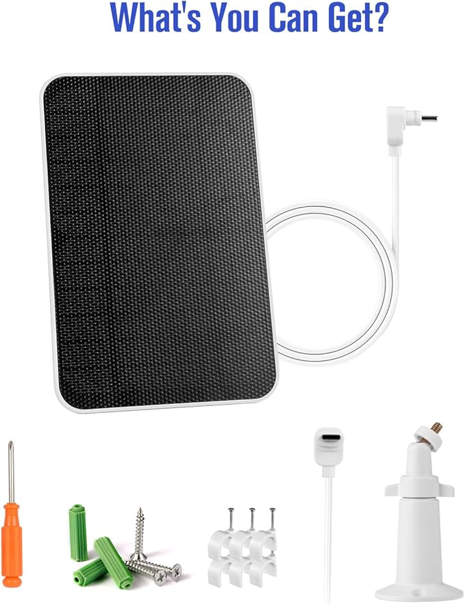 Solar Panel Charger Compatible with Arlo Pro 6/6 XL Built-in Battery Solar Panel for Arlo Pro Security Camera 2K HDR (6th Gen 2025 Release) IP65 Weatherproof USB-C Plug 9.8ft Charge Cable 4 Pack