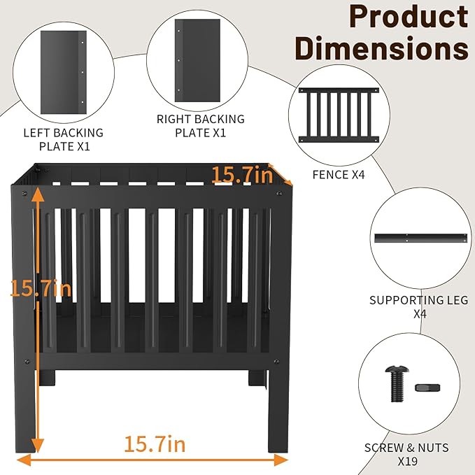 TBMLC 16-Inch Square Steel Grating Fire Pit in Black - Portable and DurablePerfect for Backyard Camping and Bonfire Gathering Outdoor
