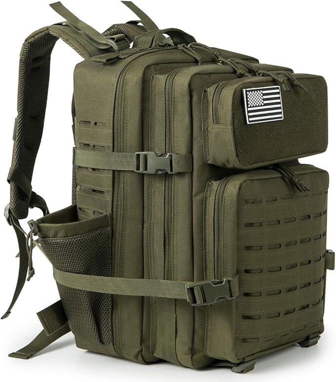 QT&ampQY 25L/45L Military Tactical Backpack For Men Molle Daypack 3 Day Bug Out Bag Hiking Rucksack With Bottle Holder