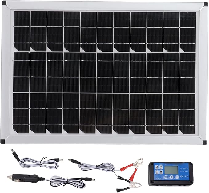 Grcfumo100W 18V Solar Panel Kit Portable Solar Panel Monocrystalline Solar Panel for Automobiles Ships Airplanes Outdoor Planting