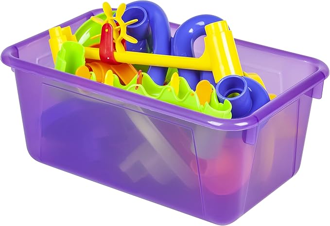 Storex Small Cubby Bins – Plastic Storage Containers for Classroom 12.2 x 7.8 x 5.1 inches Candy Violet 10-Pack (62478A05C)