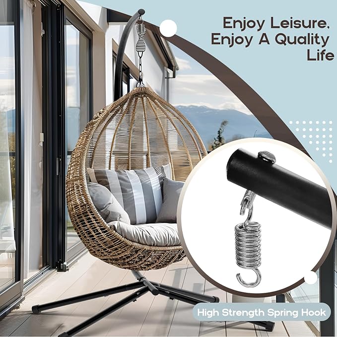 Hammock Stand Only Hanging Chair Stand Only Heavy Duty Swing Chair Stand Outdoor Indoor Egg Chair Stand Frame for Hanging Chair Porch