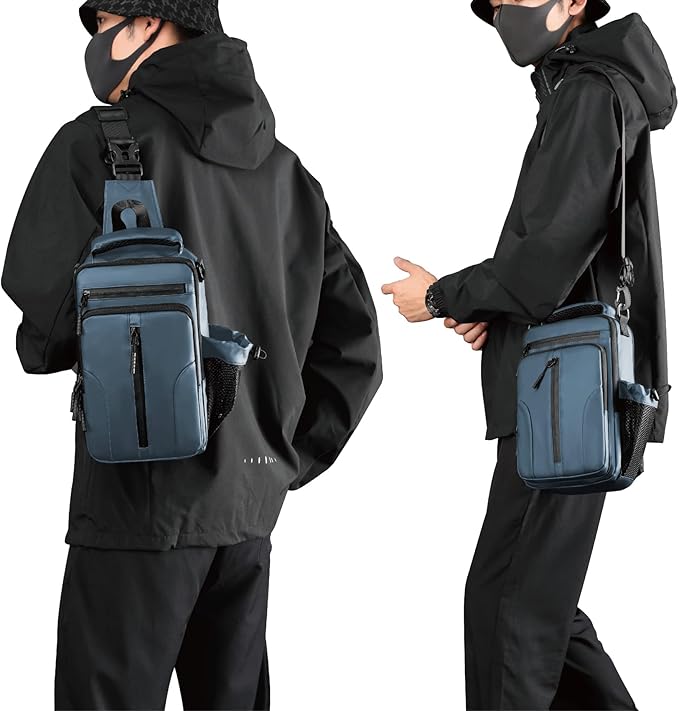 Anti Theft Crossbody Backpack Shoulder Sling Bag Men Women One Strap Motorcycle Messenger Bag Daypack for Cycling