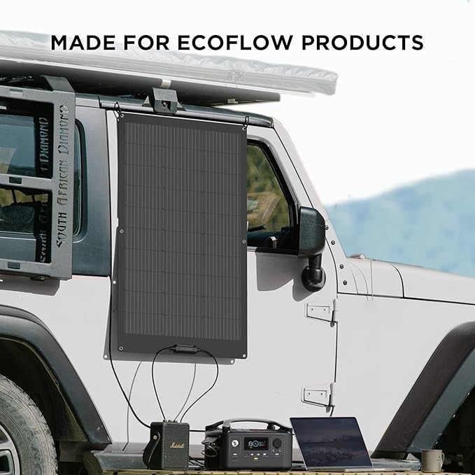 EF ECOFLOW 100W Flexible Solar Panel with High Efficiency Solar Modules IP68 Waterproofing Ideal for Off-Grid Solar Panel Kits PV Charging Power Kits &amp Ecosystem