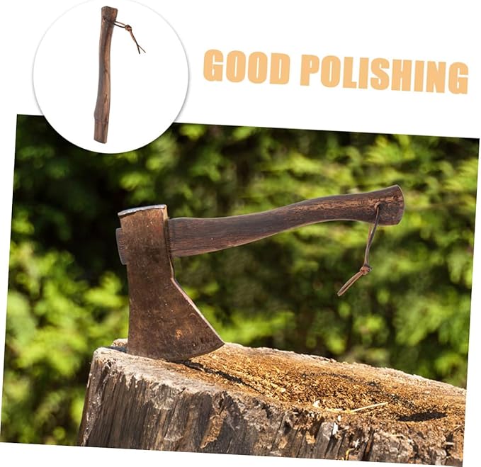 2pcs Axe Handle Replacement Wooden Grip for Axe Ergonomic Wood Handle for Easy Installation for Camping and Firewood Cutting