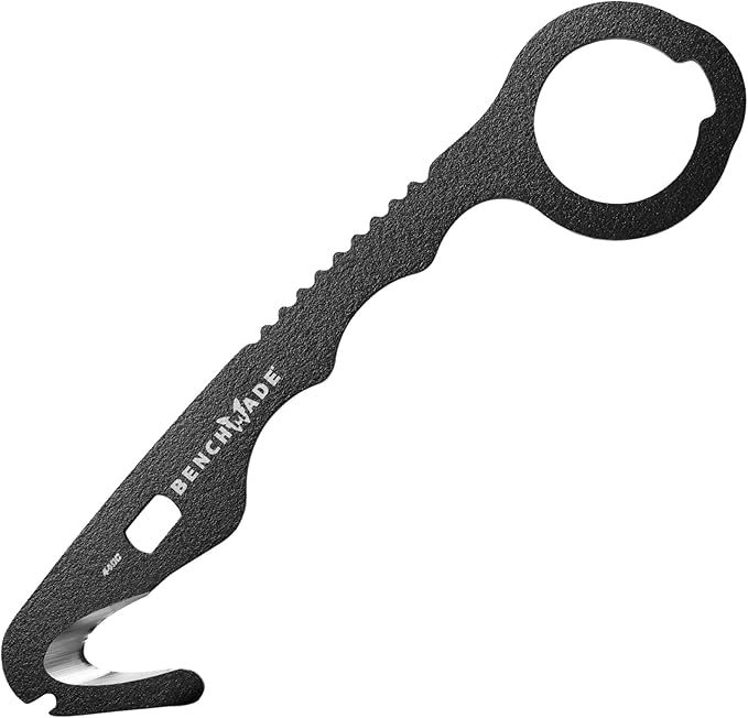 Benchmade - Hook Safety Cutter and O2 Wrench for Rescue and Tactical Use with Black 440C Handle (8 BLKWMED)