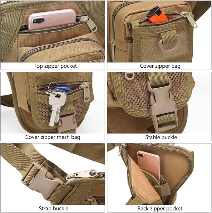 Multi-Purpose Tactical Drop Leg Bag for Men Tactical Thigh Pack Military Utility Pouch Cross Over Leg Outdoor Cycling Hiking Thigh Bag