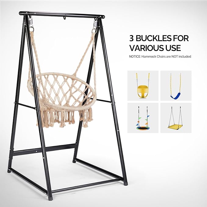660 LB Capacity Hammock Stand Heavy Duty Steel Chair Stand with Stable Construction Weather-Resistant for Outdoor Patio Garden Balcony(Only Stand)