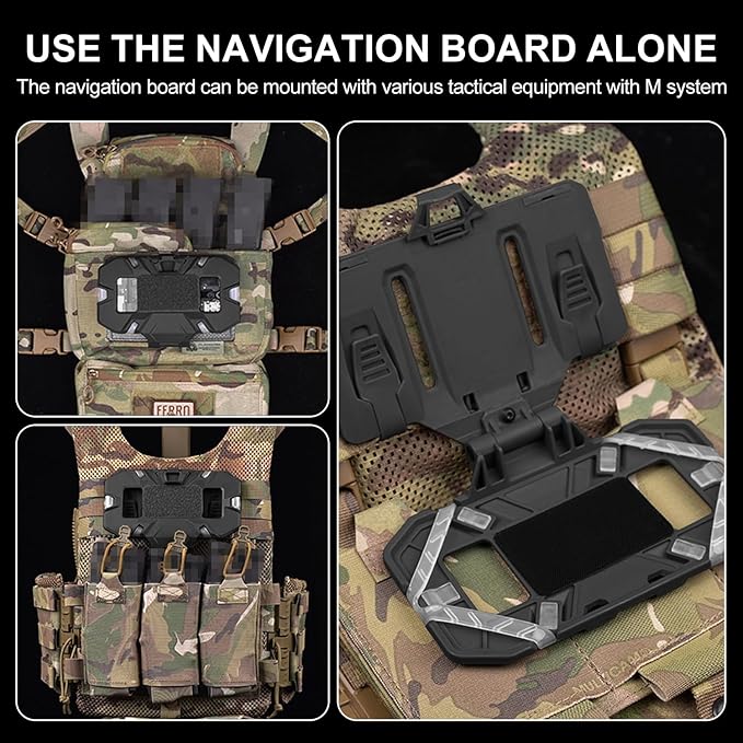 Tactical Phone Chest Mount with Chest Vest Rig Bag Pack Molle Foldable Navigation Universal Phone Holder Board for Hunting