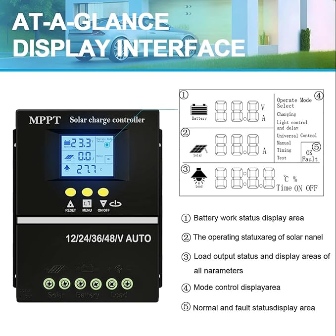 Intelligent 200A Solars Power Controllers Auto Adjusting Charging Current Designs for Energy Projects Supplies Outdoor Power Regulator