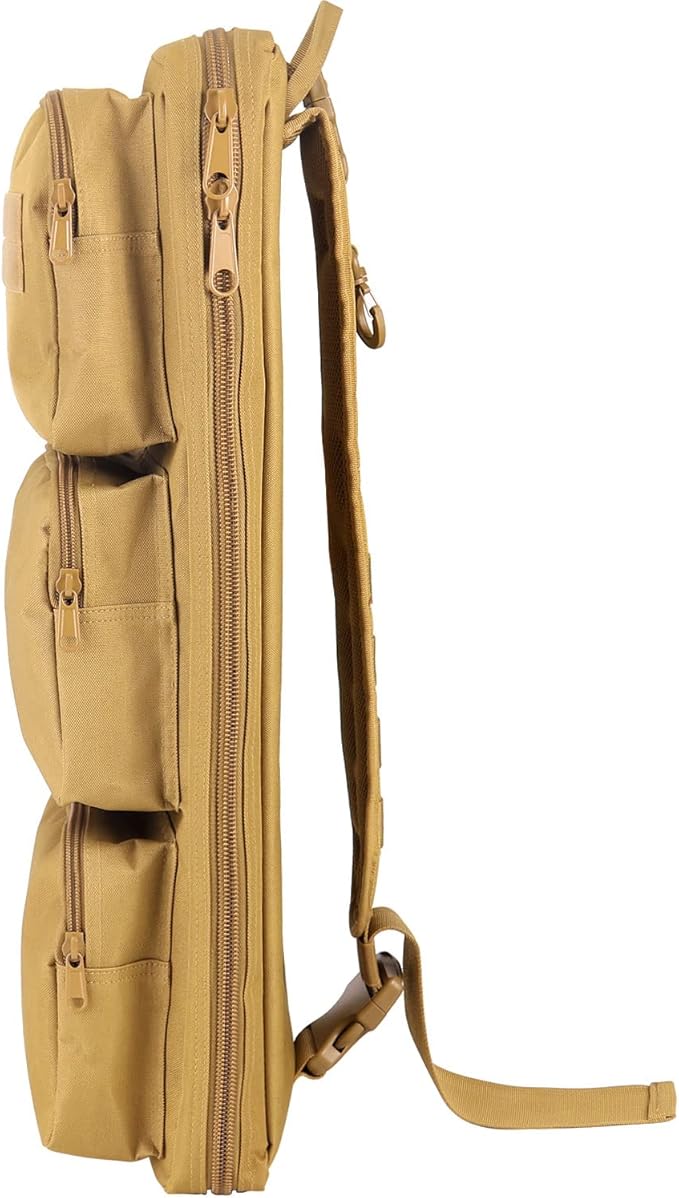 New Tactical 24 Rifle Gear Shoulder MP5 Sling Bag Army Backpack Soft Rifle Case Gun Backpack Bag Tactical Rifle Backpack MPS Hunting Bag Cross Bag Khaki
