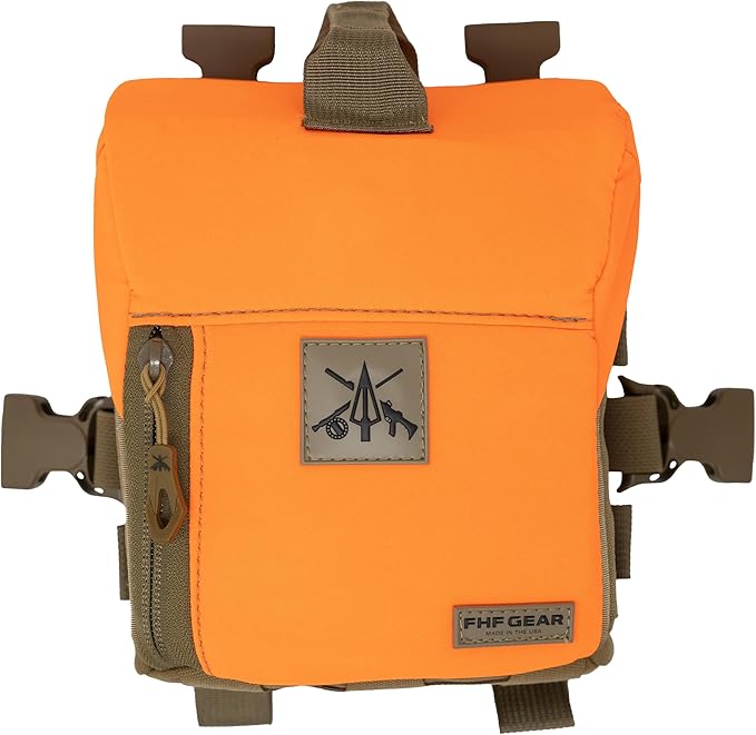 FHF Gear FOB Bino Pouch – Magnetic Binocular Case with MOLLE Fleece Lining &amp Wind Indicator Storage for Hunting &amp Field Use
