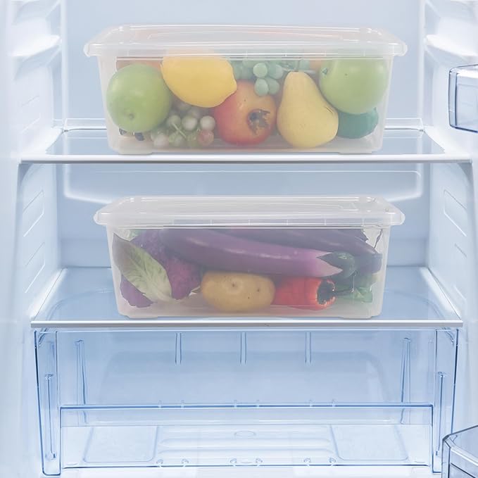 14 Quart Clear Latching Box Plastic Storage Container Bins with Lids Set of 4