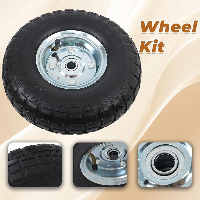 kimllier Black Inflatable All Terrain Generator Wheel Kit Replacement for Predator 9000 8750 and 6500 Watt Generators