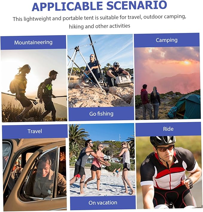 GANAZONO 1set Portable Beach Tent Uv Wear-Resistant Easy Setup Shelter for Outdoor Camping Hiking and Picnics Fits People Ventilated and Carry Bag