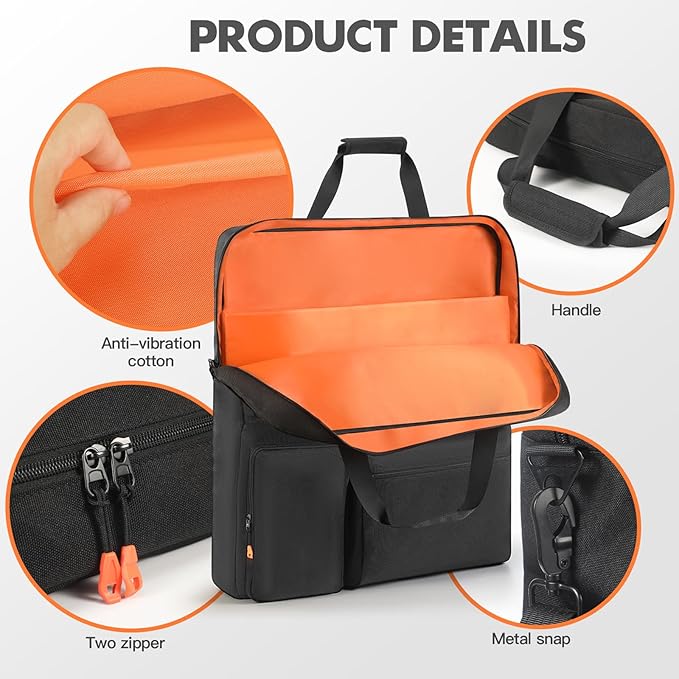 Padded Solar Panel Carrying Case Compatible with Jackery SolarSaga 100W 100X 200WTravel Solar Panel Storage Bag Fits for ZOUPW 100W 110w 200w with Multi-Pockets &amp Shoulder Strap
